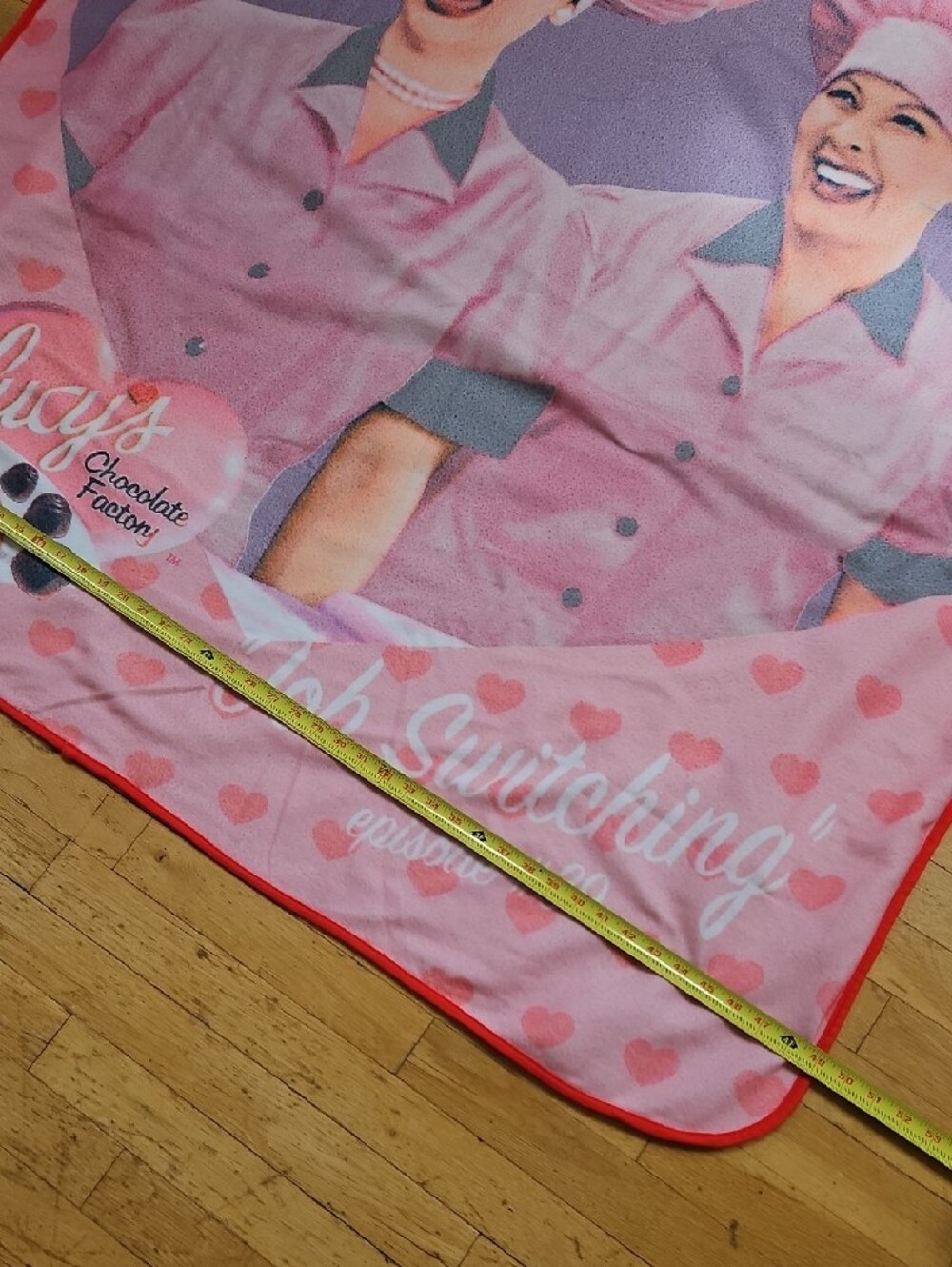 I Love Lucy Pink Heart Throw Blanket - Picture 5 of 8